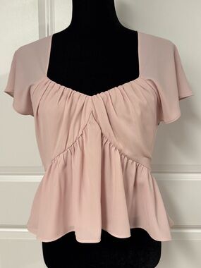 Express Peplum Flutter Sleeve Top